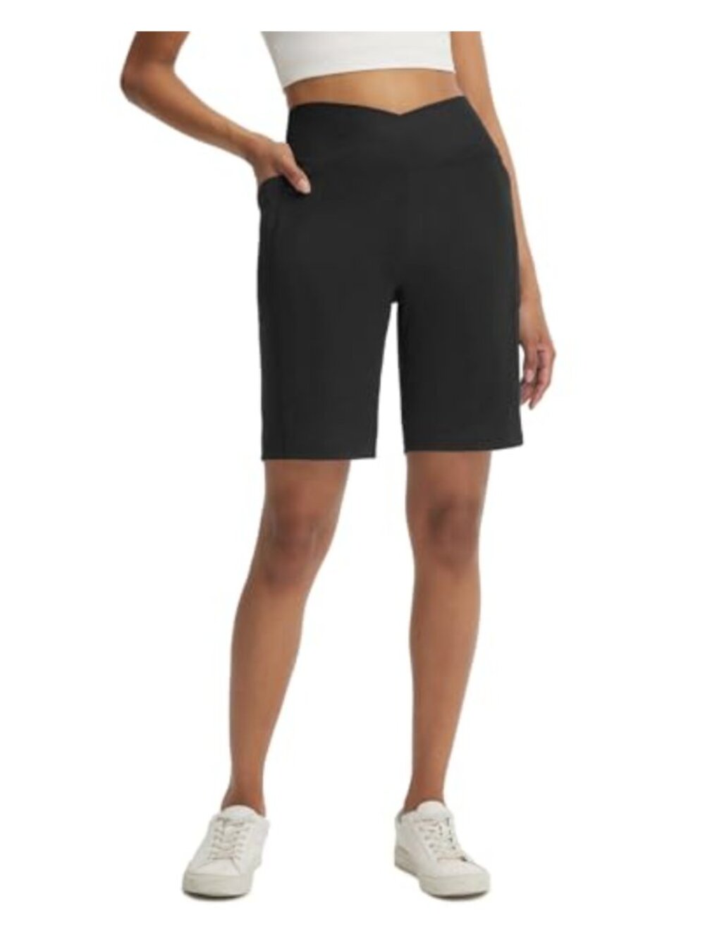 Women's Bermuda Shorts 9" Knee Length Athletic Running Walking Shorts with